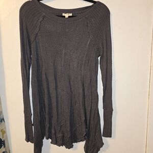 Jane And Delancey Waffle Knit Sweater Gray Long Sleeve Women’s Size Medi…